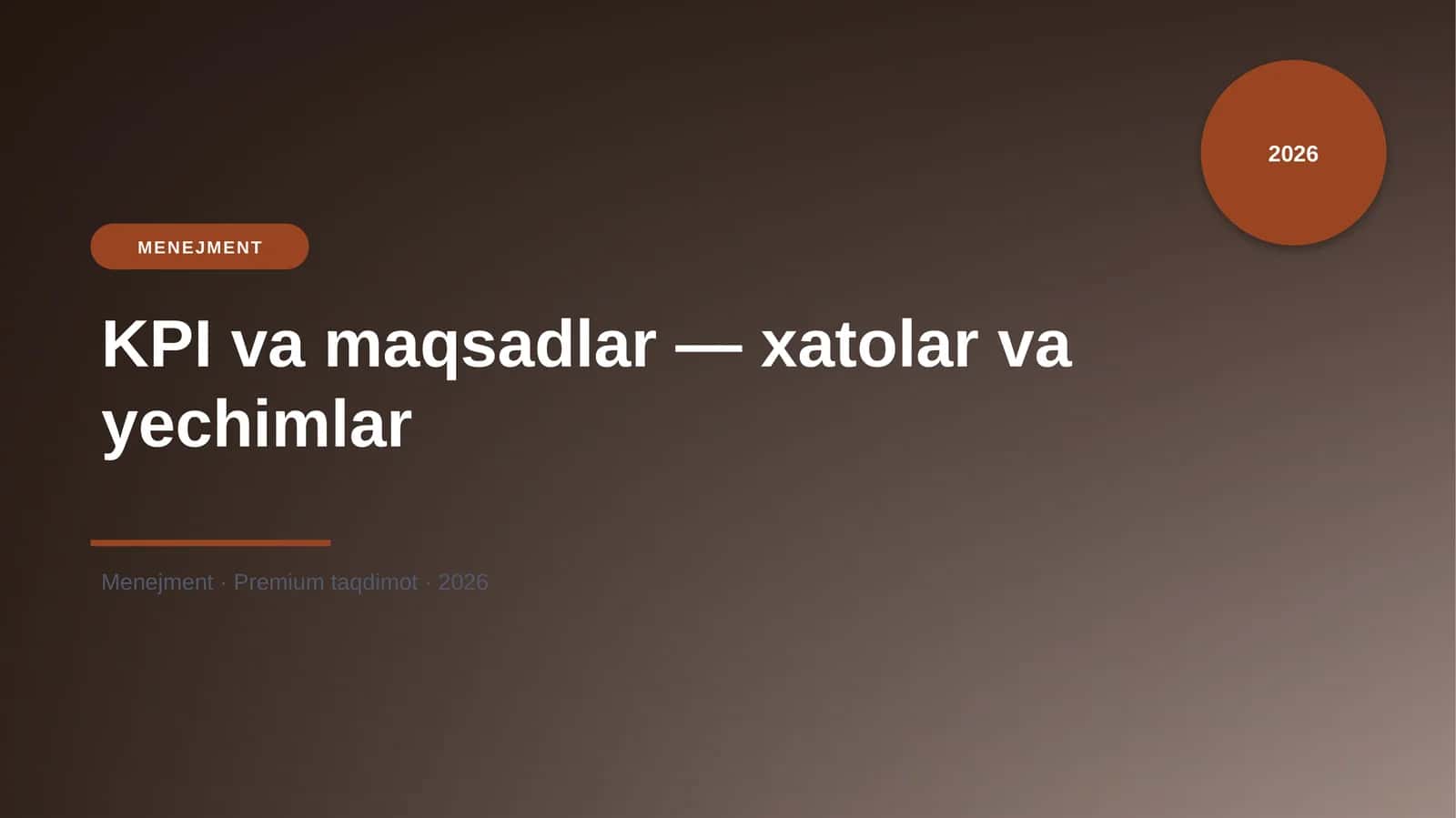 KPI va maqsadlar — xatolar va yechimlar 1