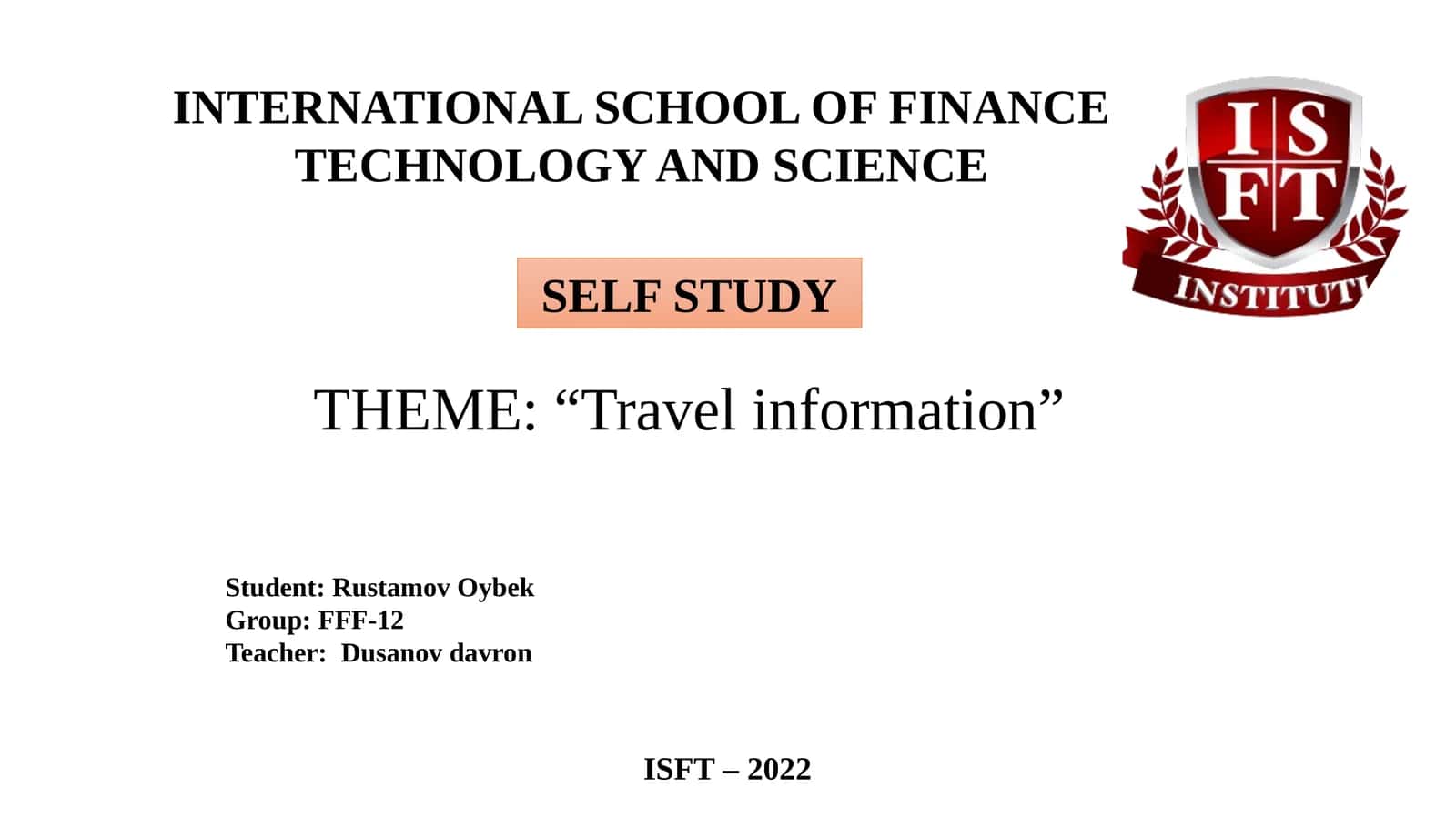 Travel information 1