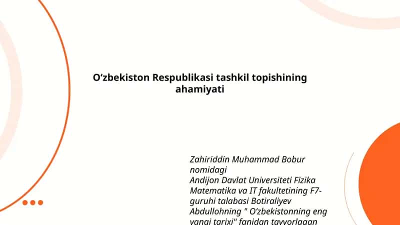 O‘zbekistonning eng yangi tarixi 1