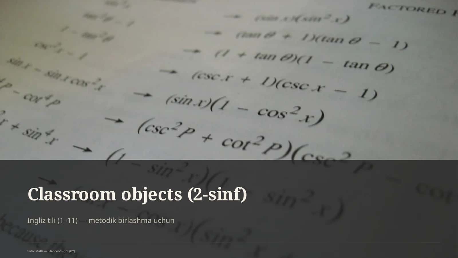 Classroom objects (2-sinf) 1