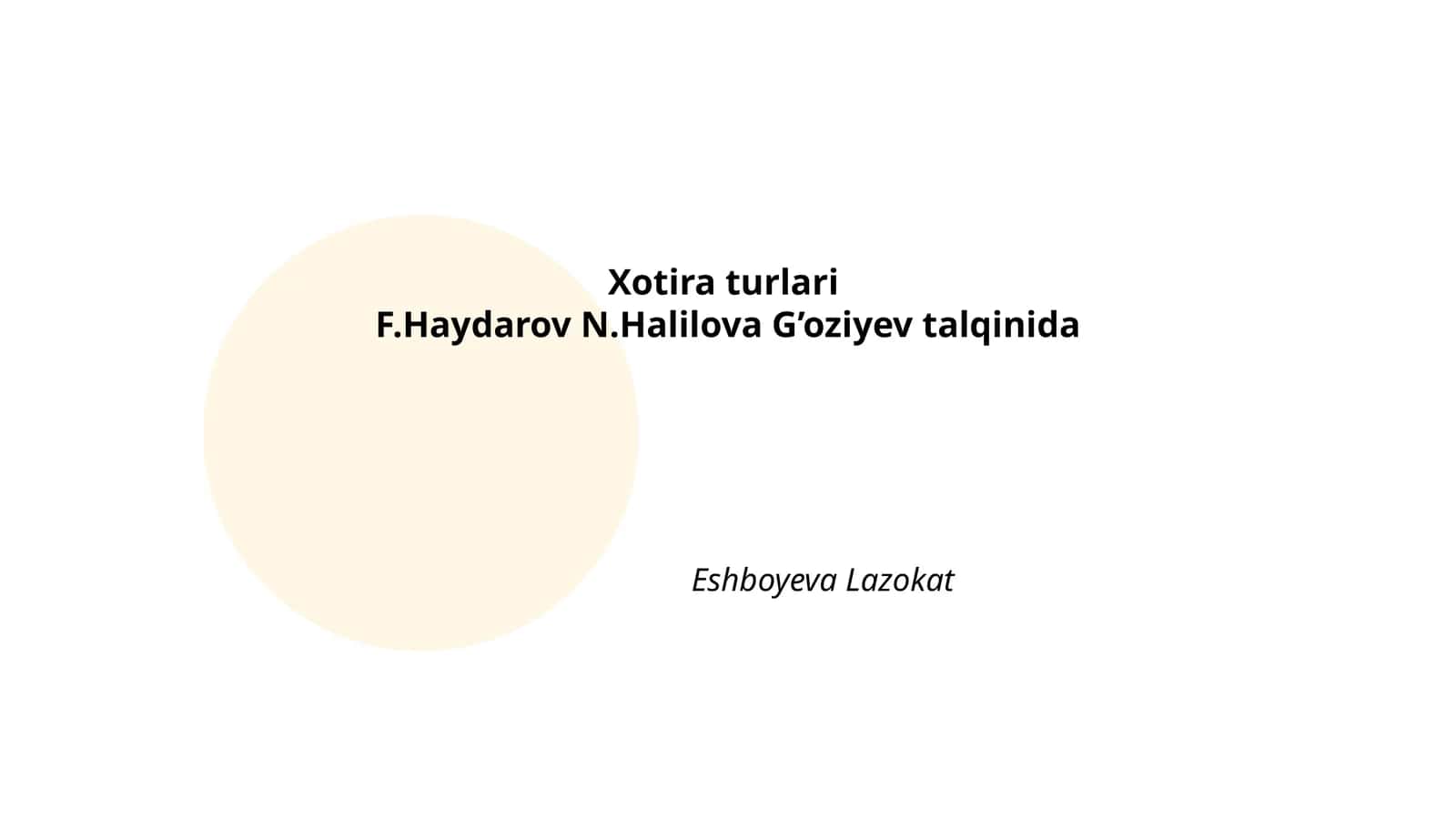 Xotira turlari 1