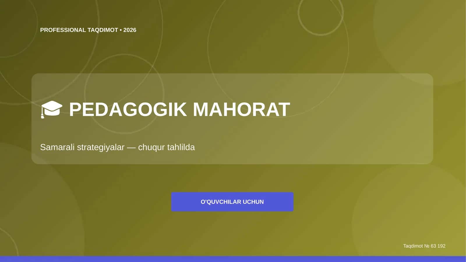 Pedagogik mahorat: samarali strategiyalar 1