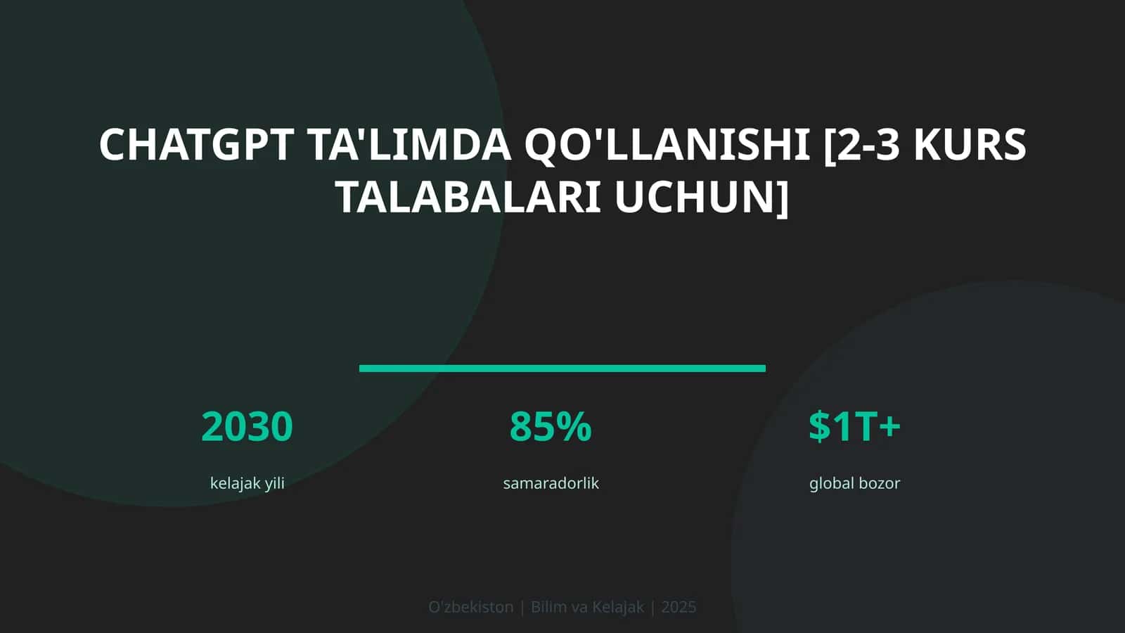 ChatGPT ta'limda qo'llanishi [2-3 kurs talabalari uchun] 1