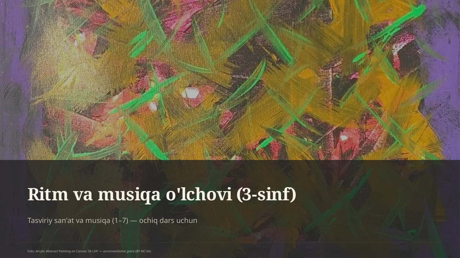 Ritm va musiqa o'lchovi (3-sinf) 1