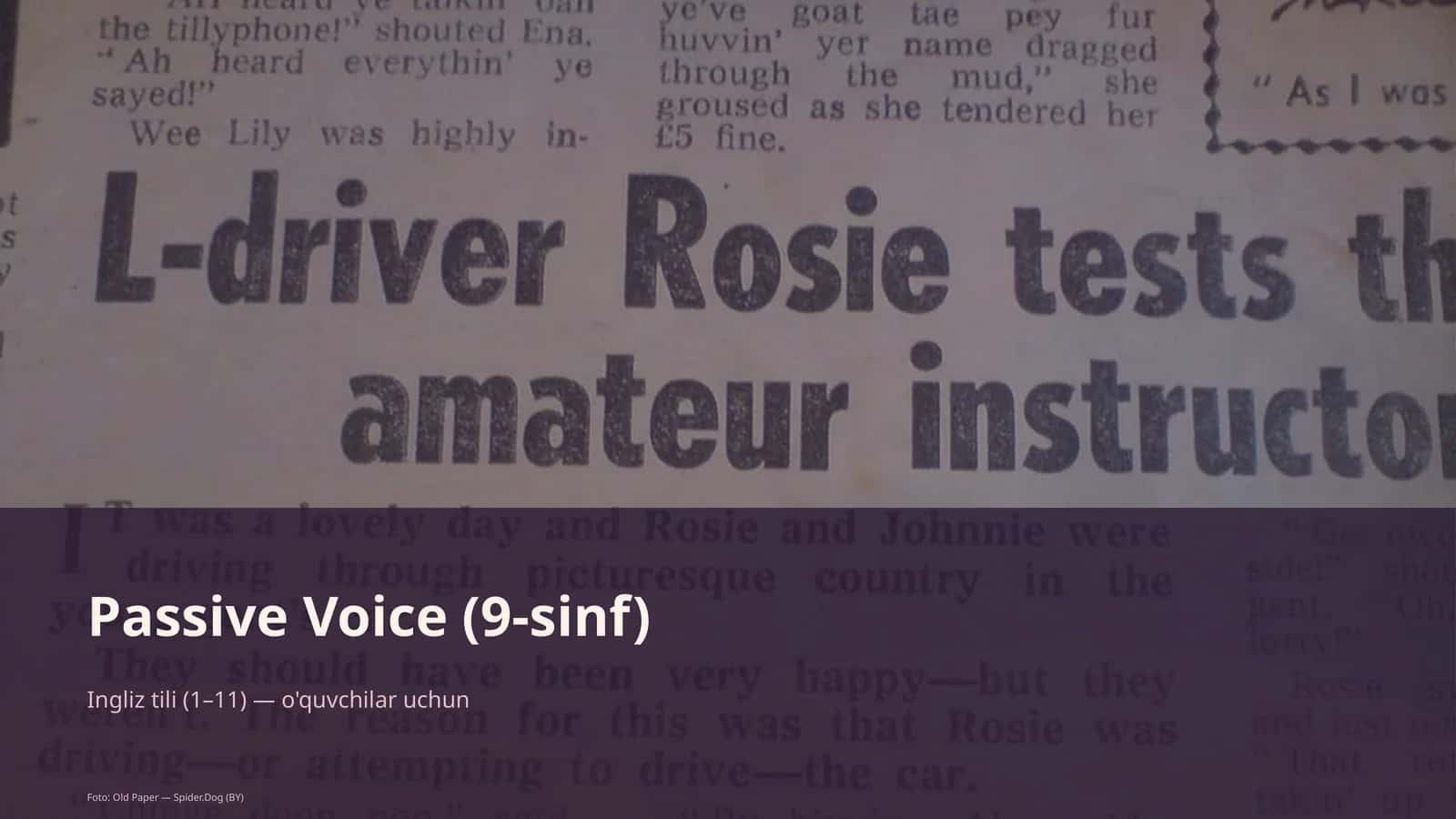 Passive Voice (9-sinf) 1