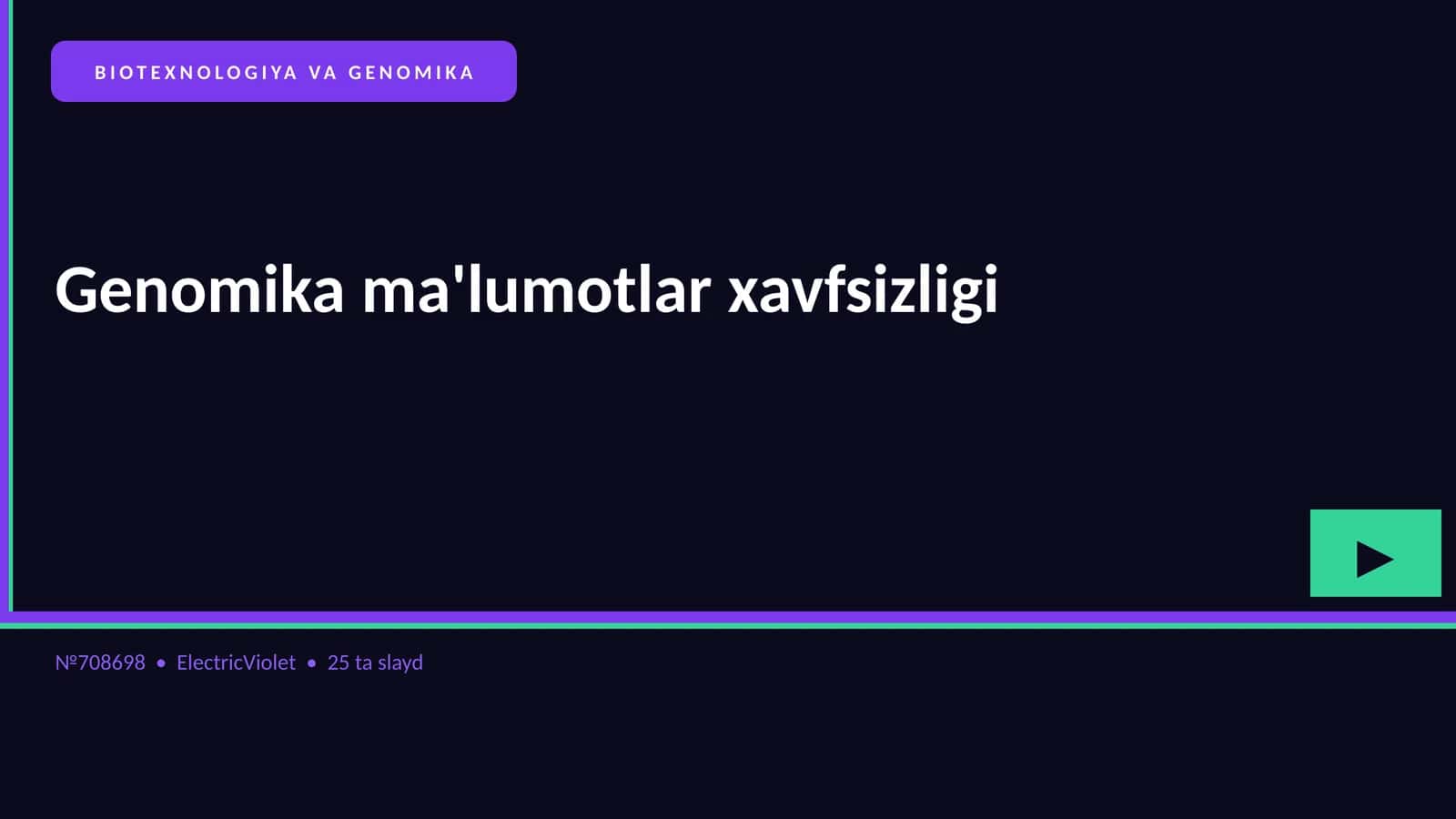 BIOTEXNOLOGIYA VA GENOMIKA 1