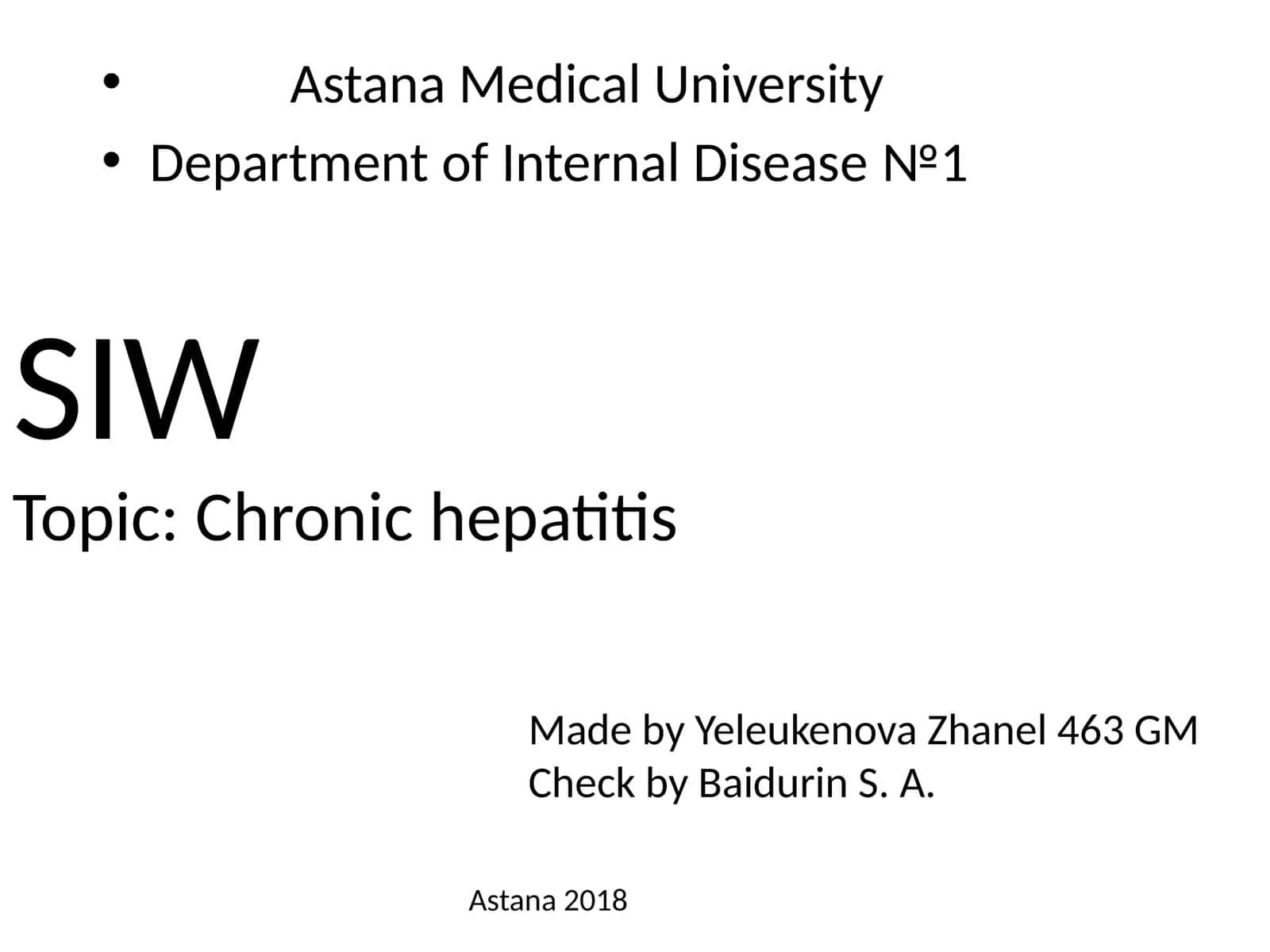 Chronic Hepatitis 1