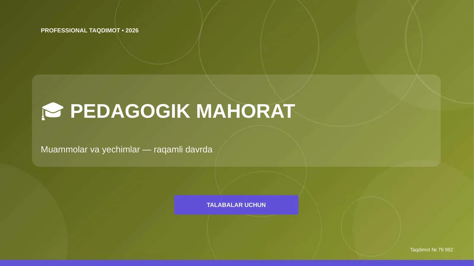 Pedagogik mahorat: muammolar va yechimlar 1