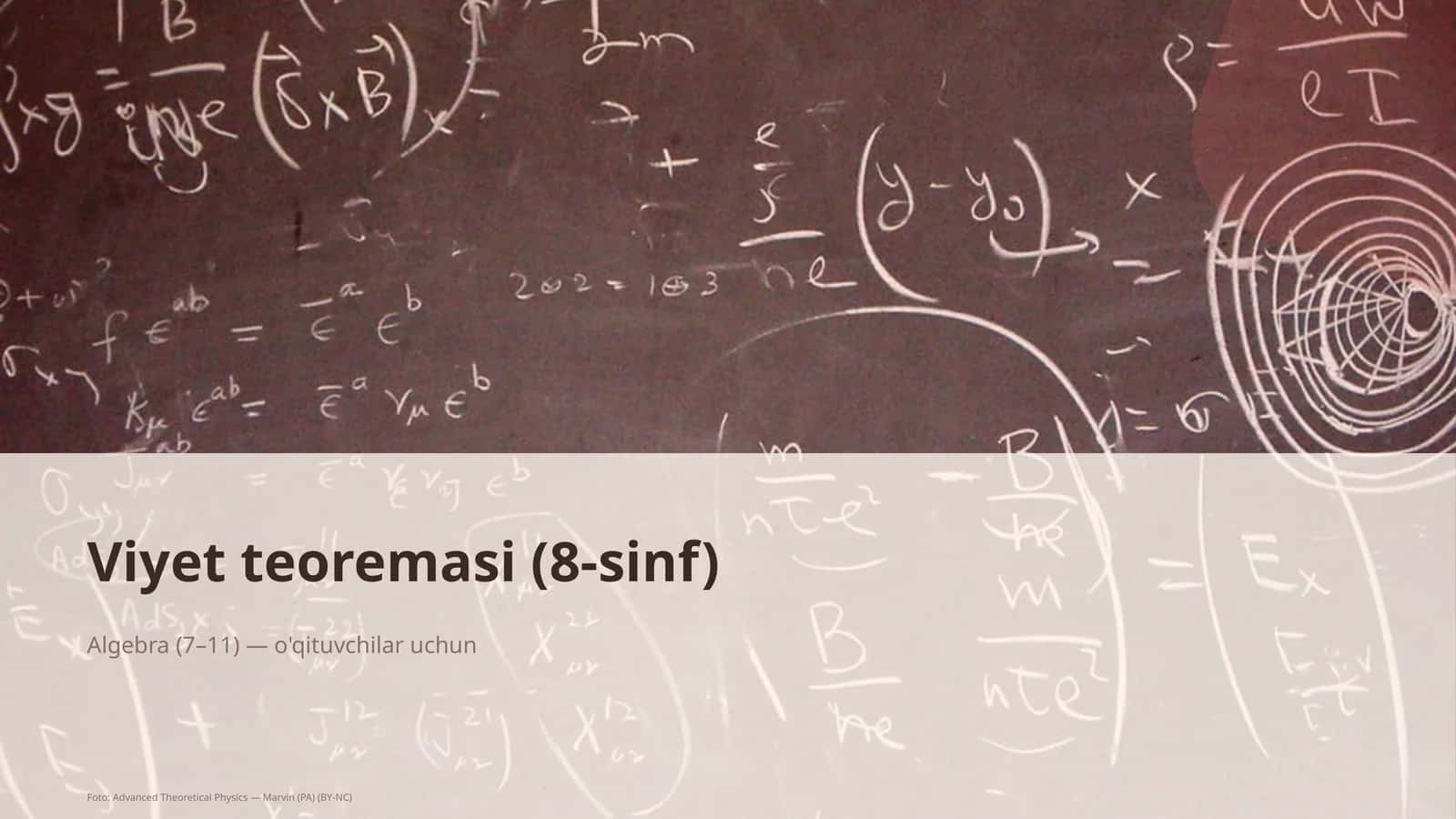 Viyet teoremasi (8-sinf) 1
