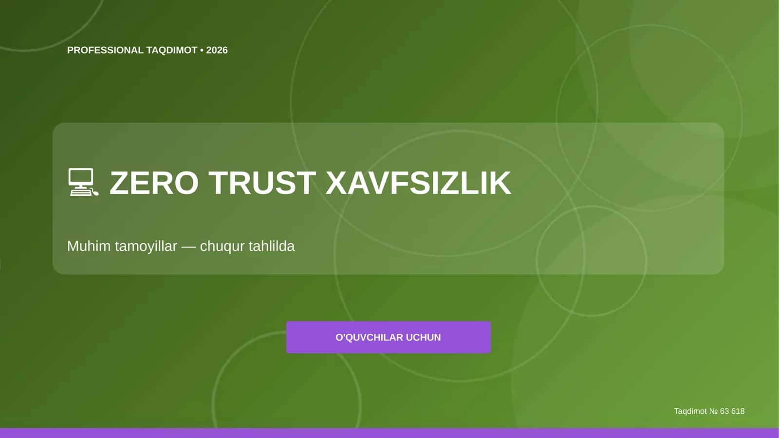 Zero Trust Xavfsizlik: Muhim tamoyillar 1