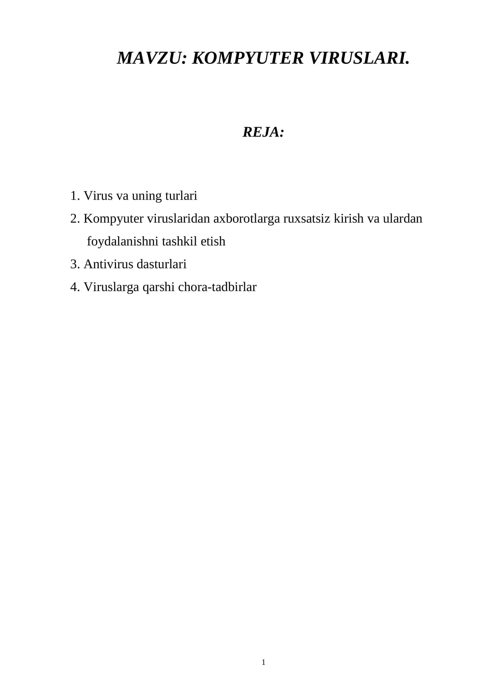 KOMPYUTER VIRUSLARI 1