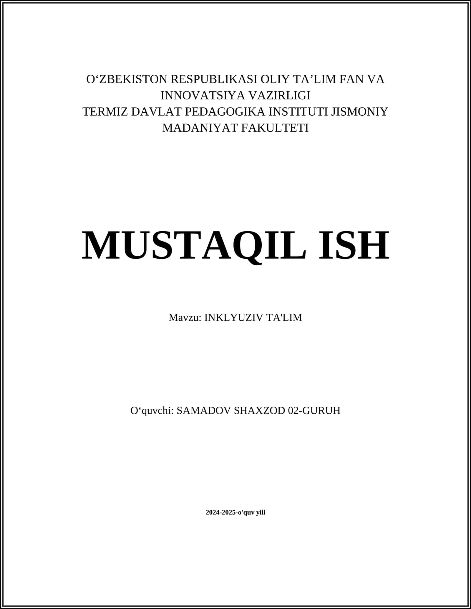 INKLYUZIV TA'LIM 1