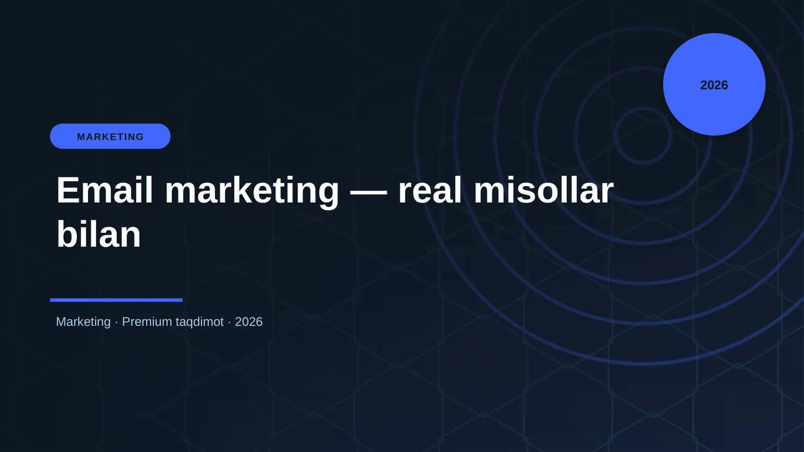 Email marketing — real misollar bilan 1