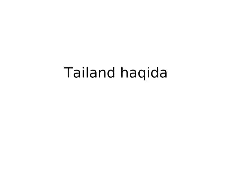 Tailand haqida