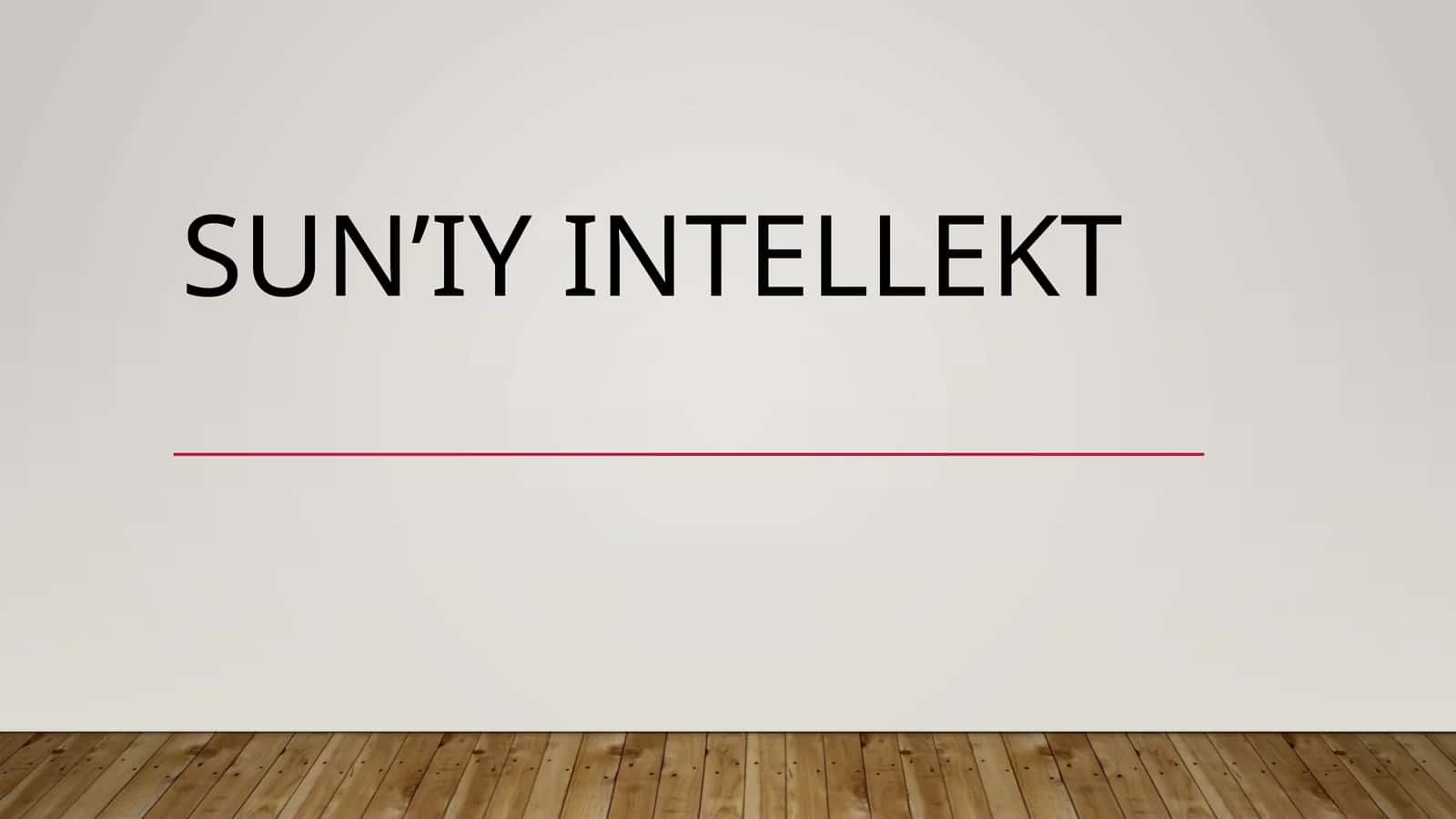 Sun’iyintellekt 1