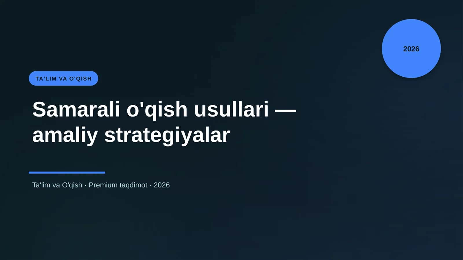 Samarali o'qish usullari — amaliy strategiyalar 1