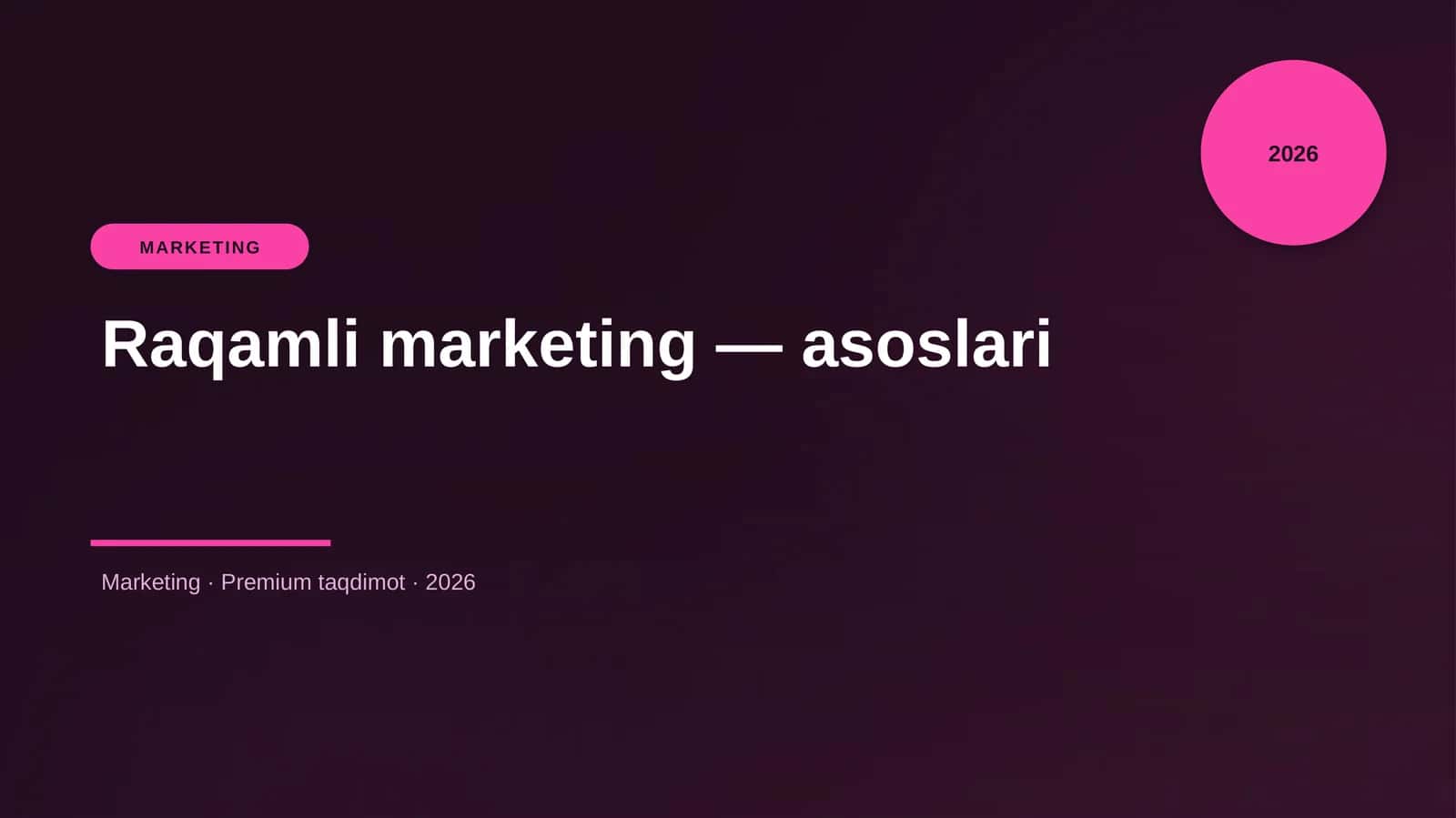 Raqamli marketing — asoslari 1