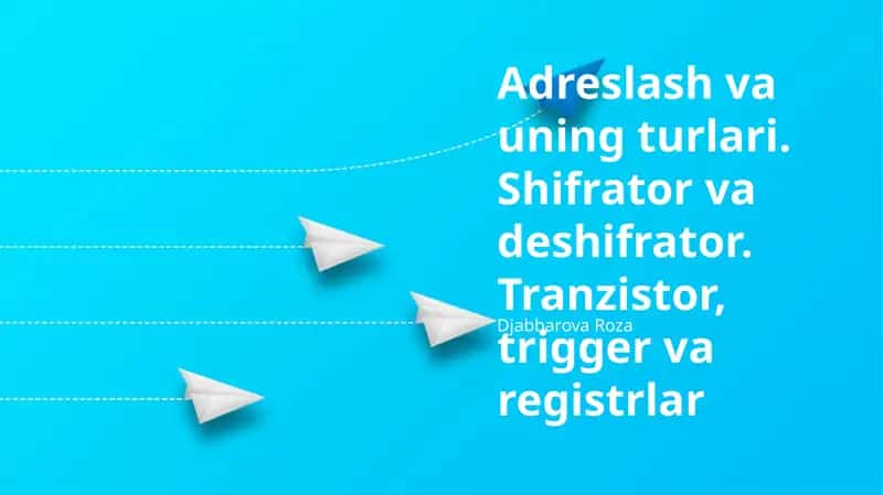 Tranzistor, trigger va registrlar 1