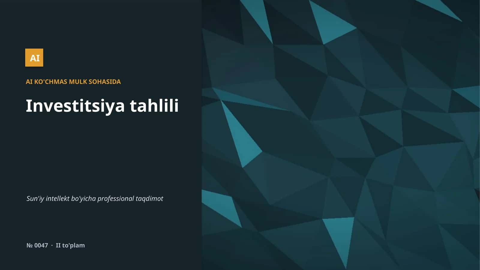 AI KO'CHMAS MULK SOHASIDA 1