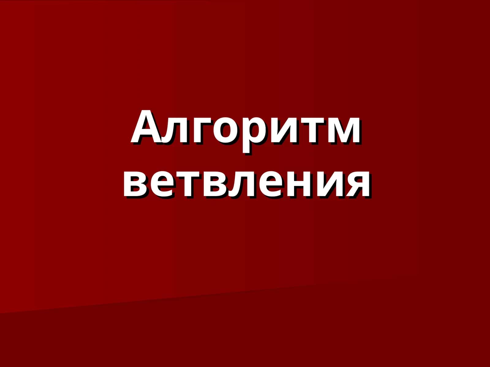 Алгоритм ветвления 1