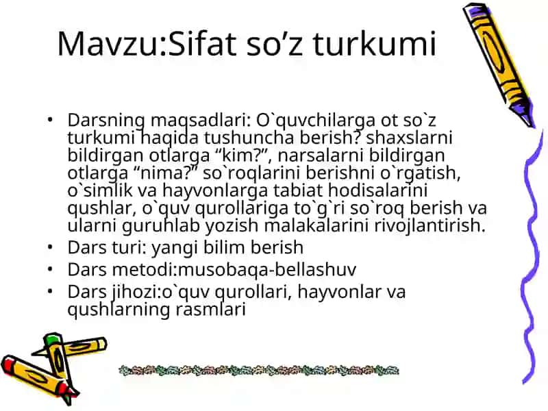 Sifat so’z turkumi