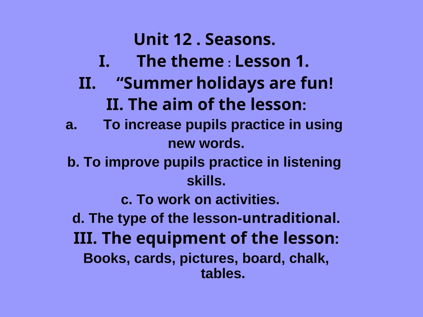 Unit 12. Seasons 1
