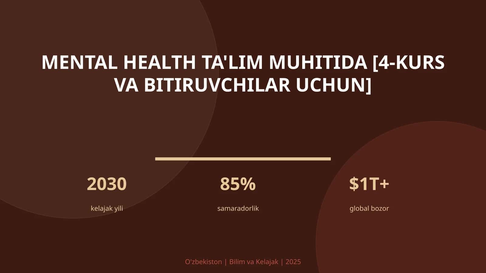 Mental health ta'lim muhitida [4-kurs va bitiruvchilar uchun] 1