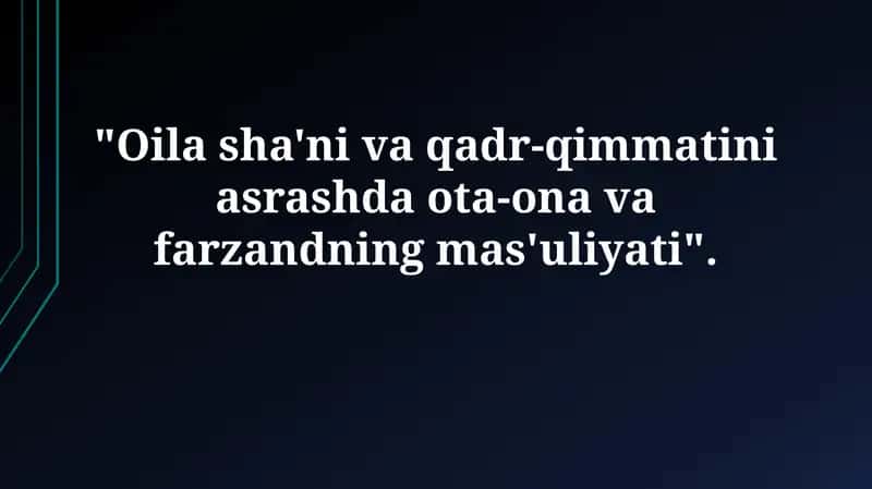 Oilaviy qadriyatlar va farzandlarning tarbiyasi 1
