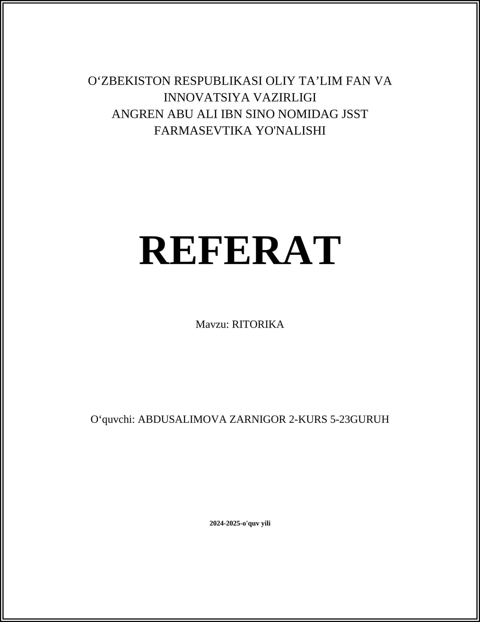 RITORIKA 1