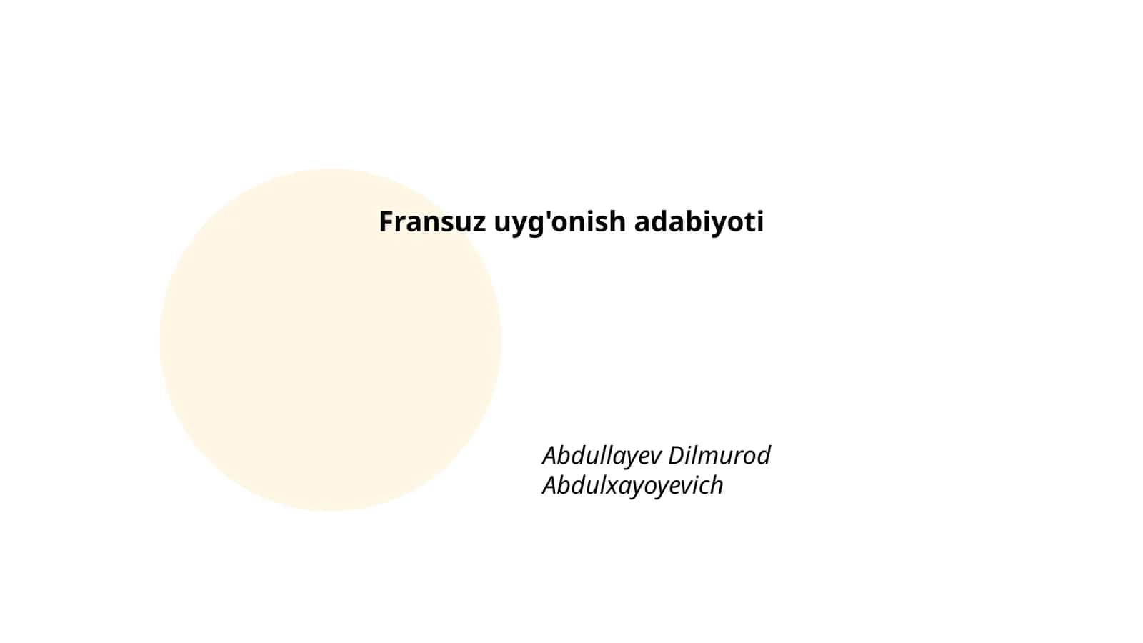 Fransuz uyg'onish adabiyoti 1