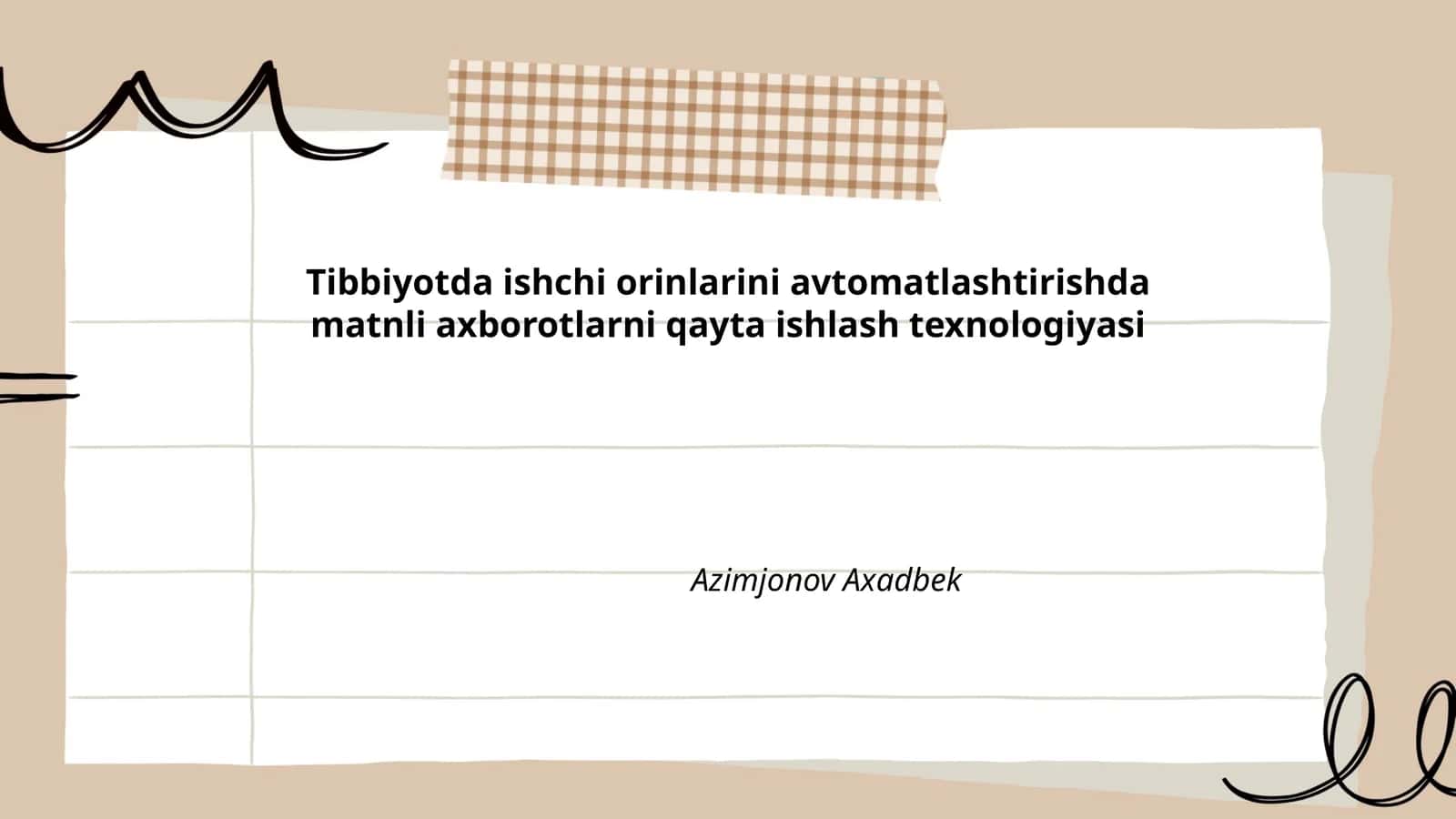 Tibbiyotda ishchi orinlarini avtomatlashtirishda matnli axborotlarni qayta ishlash texnologiyasi 1