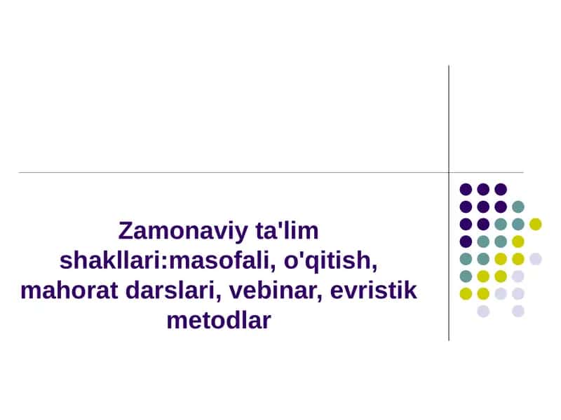 Masofaviy ta'lim berish uslub 1