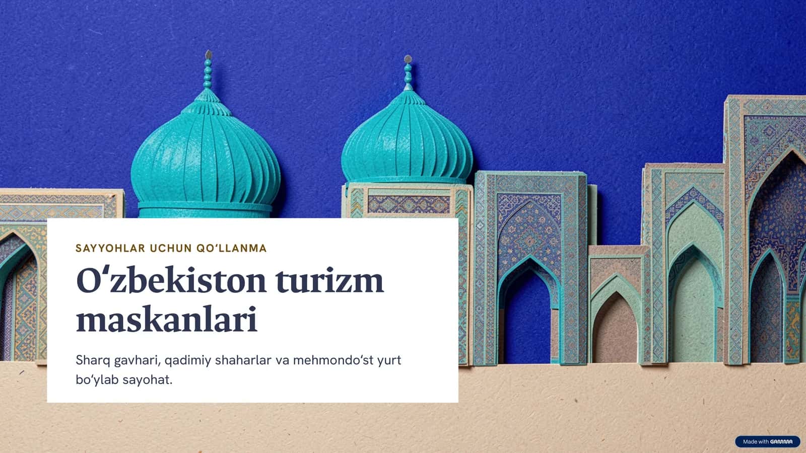 SAYYOHLAR UCHUN QO'LLENMA 1