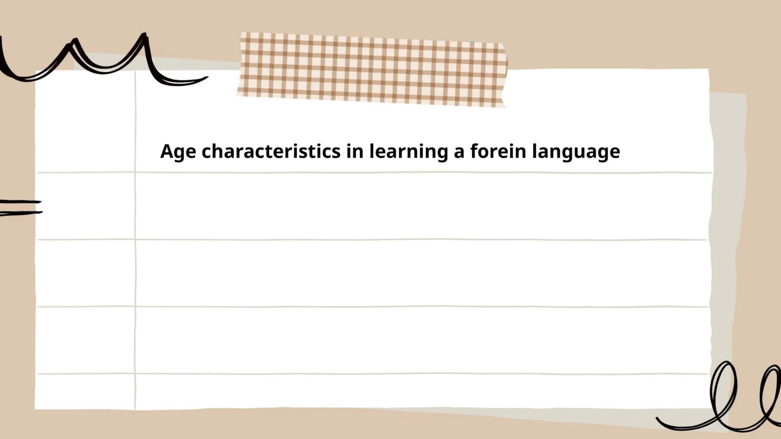 Age characteristics in learning a forein language 1