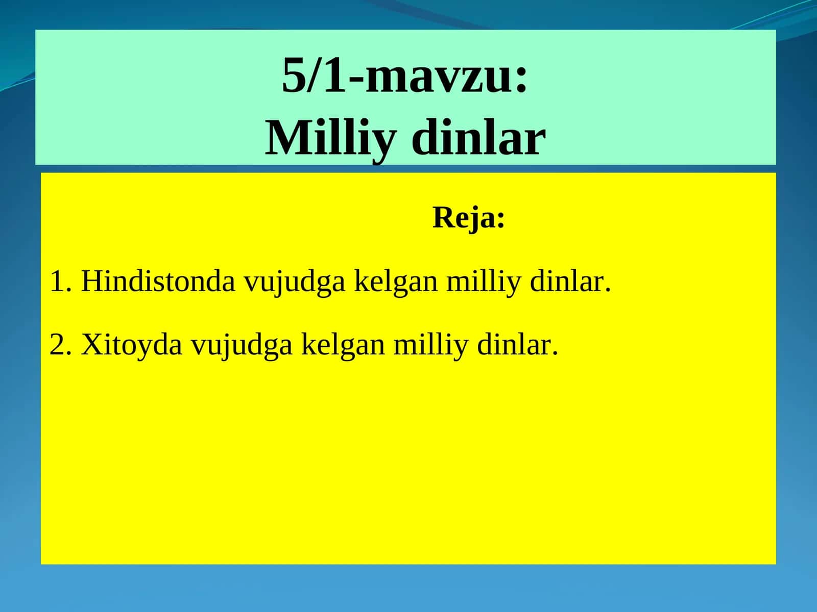 Milliy dinlar 1