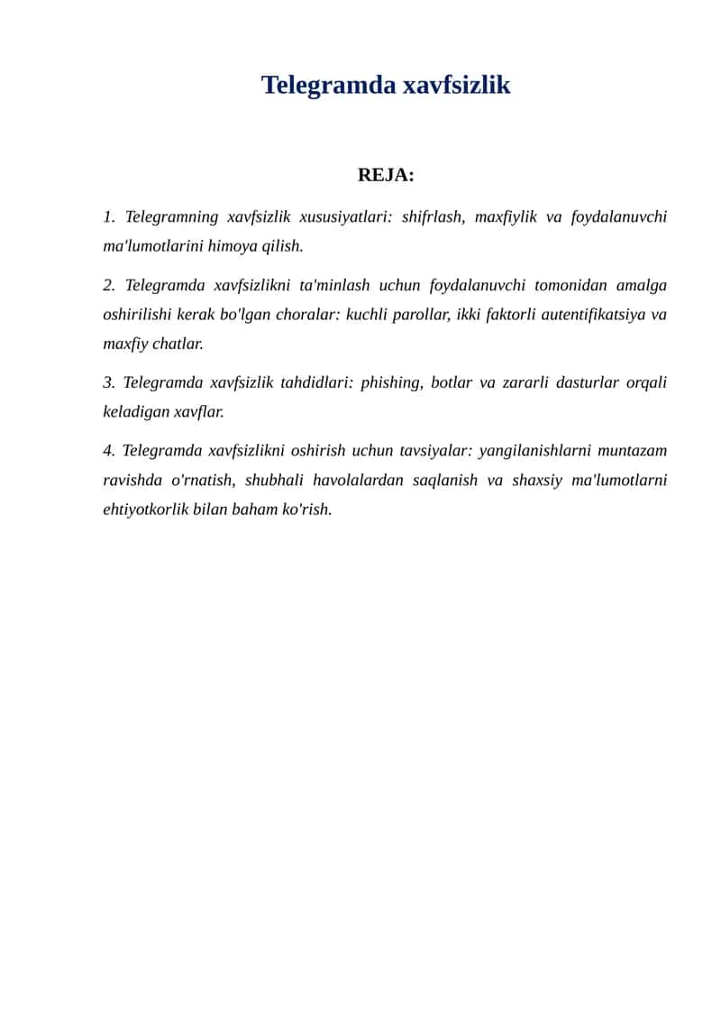 Telegramda xavfsizlik 1