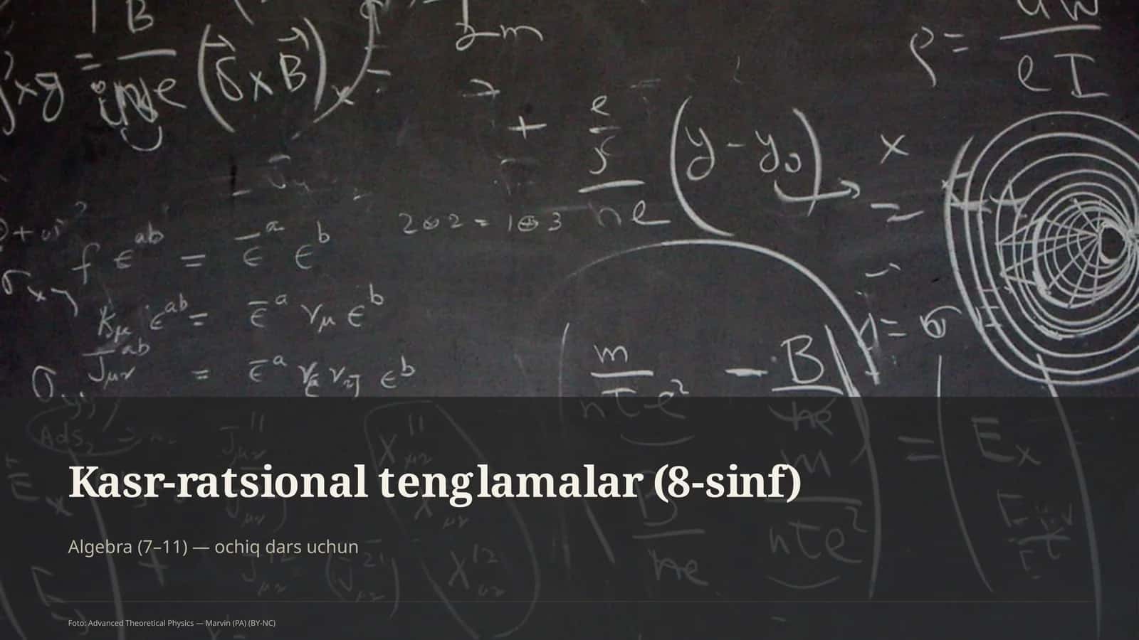 Kasr-ratsional tenglamalar (8-sinf) 1