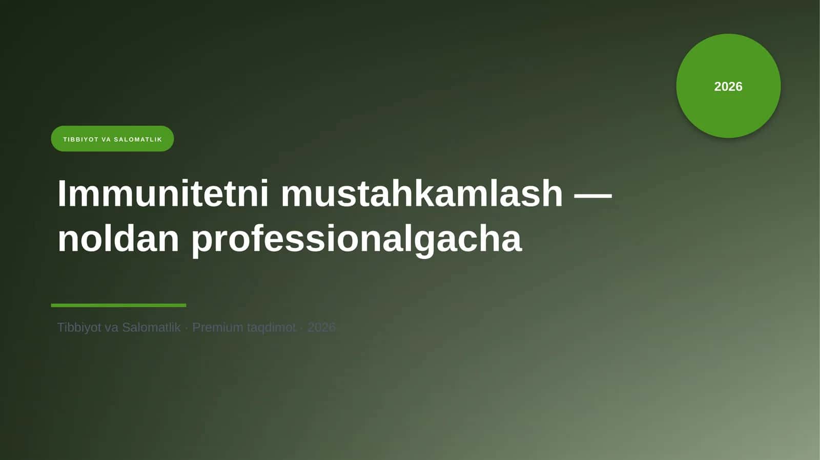 Immunitetni mustahkamlash - noldan professionalgacha 1