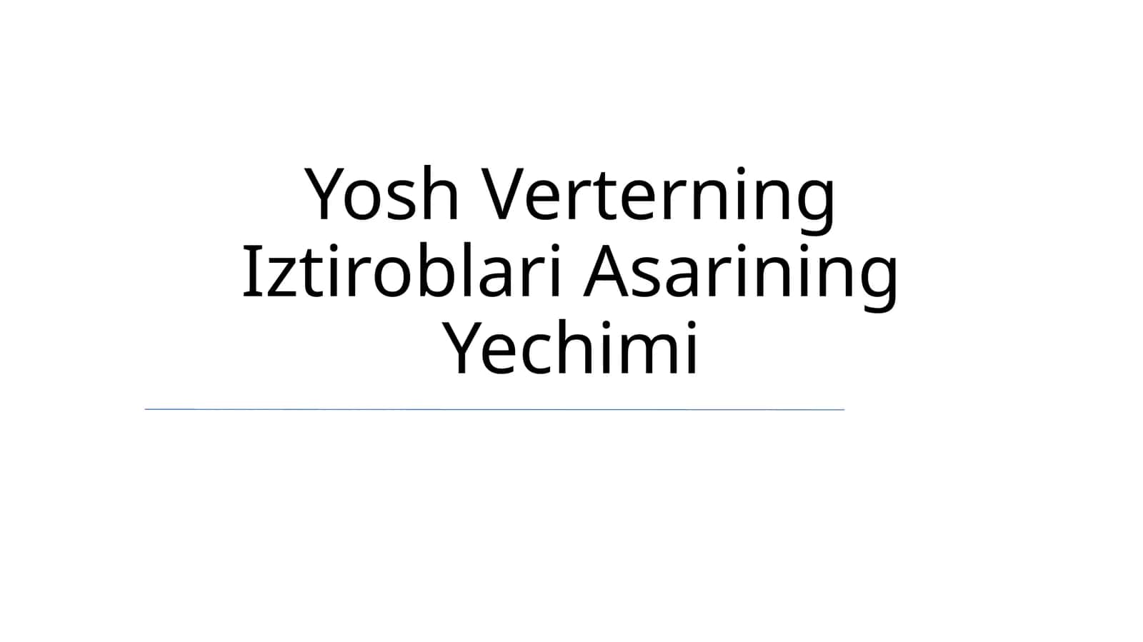 Yosh Verterning Iztiroblari Asarining Yechimi 1