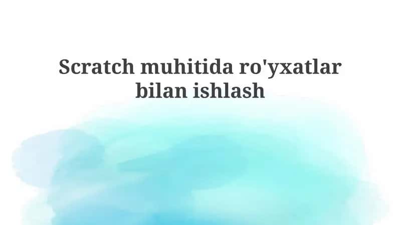 Ro'yxatlar bilan ishlash 1