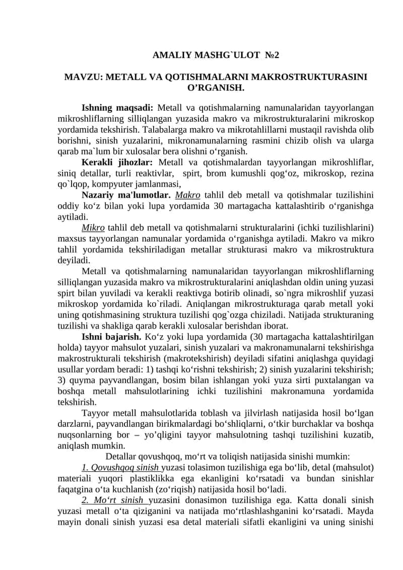 AMALIY MASHG`ULOT №2 1