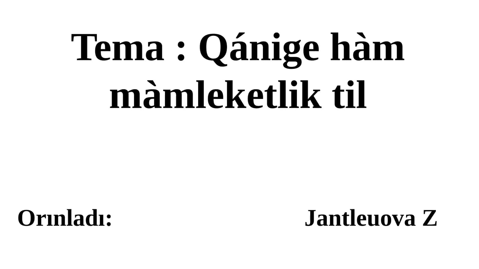 Qánige hàm màmleketlik til 1