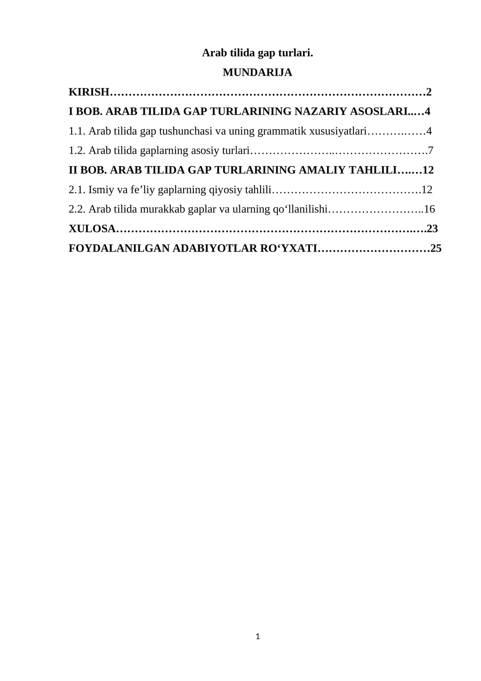 Arab Tilida Gap Turlari 1