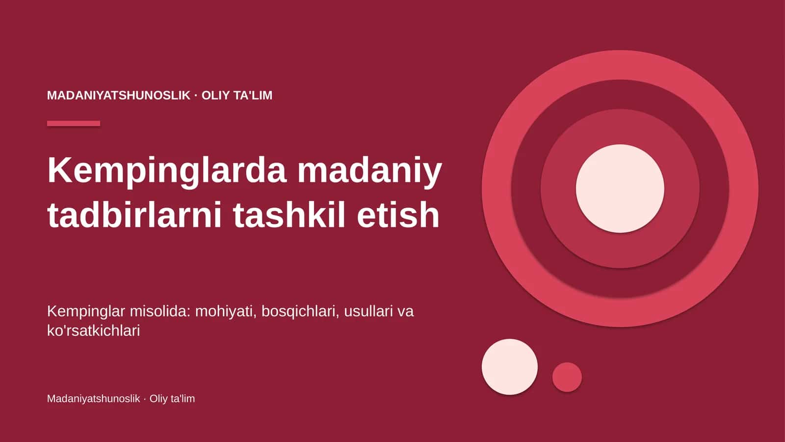Kempinglarda madaniy tadbirlarni tashkil etish 1