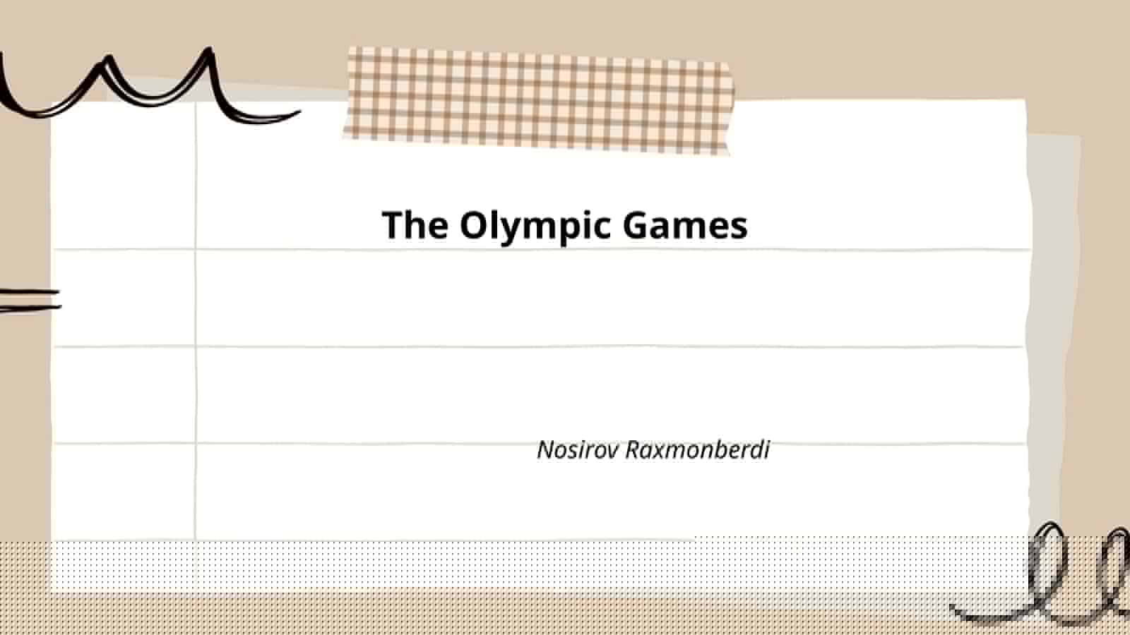The Olympic Games 1