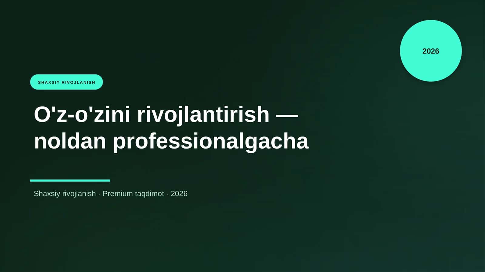 O'z-o'zini rivojlantirish 1