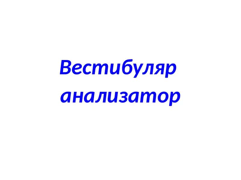 Vesti­bula­r analizator 1