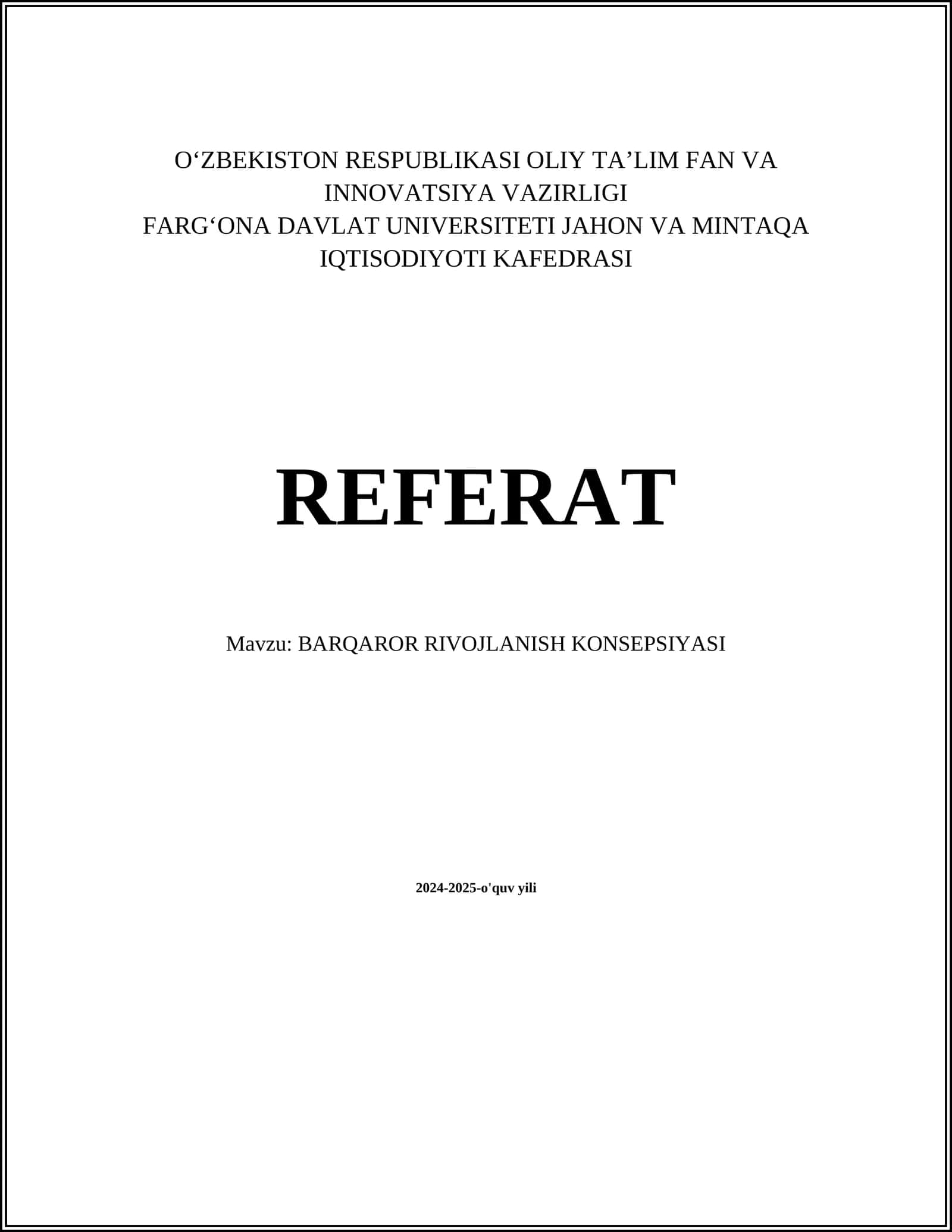 BARQAROR RIVOJLANISH KONSEPSIYASI 1