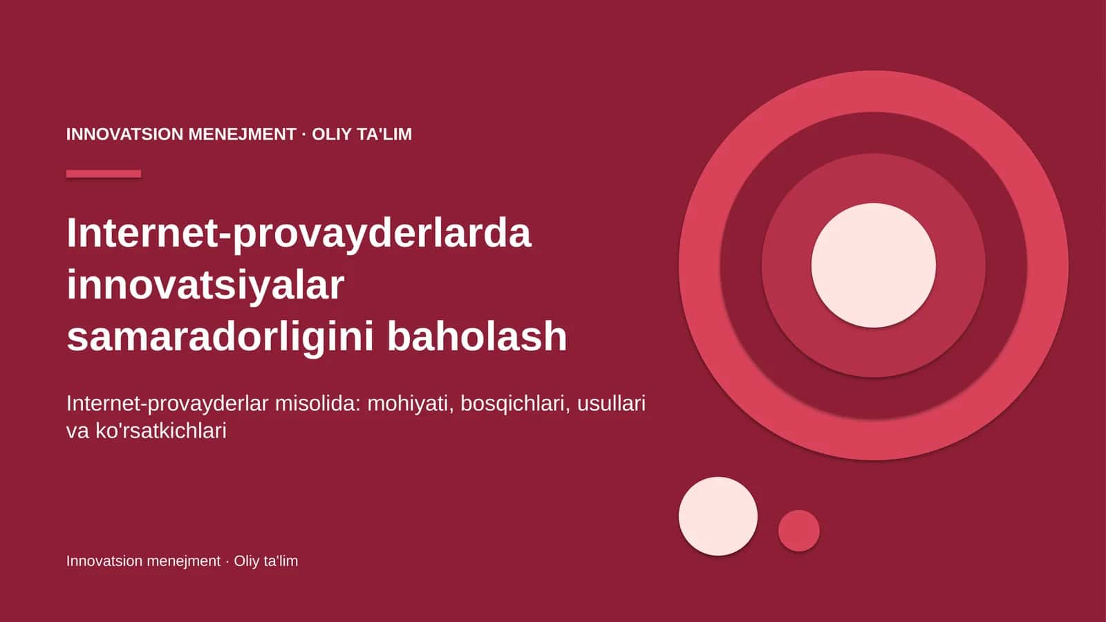 Internet-provayderlarda innovatsiyalar samaradorligini baholash 1