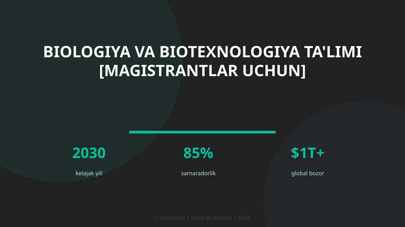 Biologiya va biotexnologiya ta'limi [magistrantlar uchun] 1